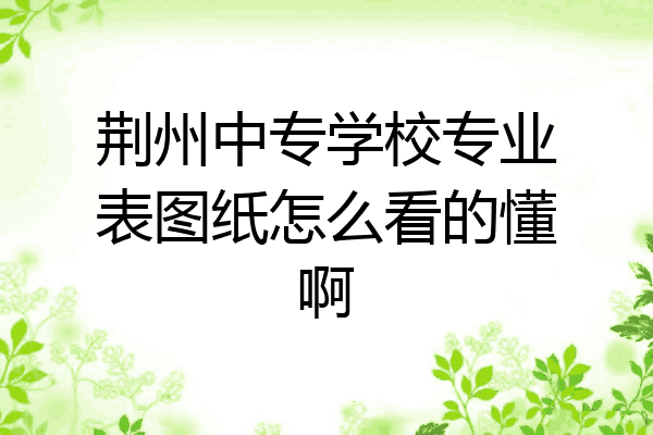 荆州中专学校专业表图纸怎么看的懂啊