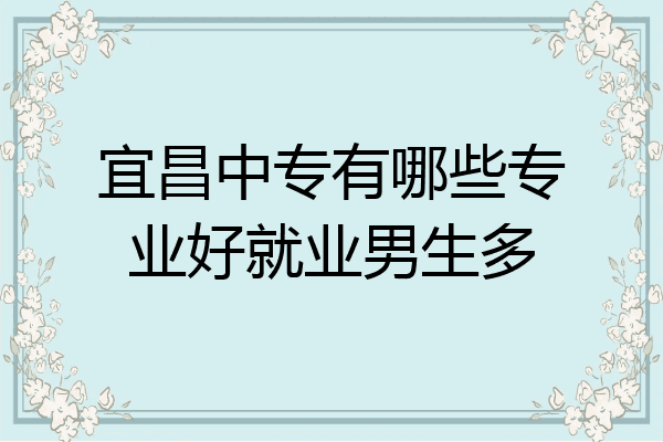 宜昌中专有哪些专业好就业男生多
