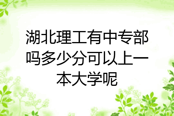 湖北理工有中专部吗多少分可以上一本大学呢