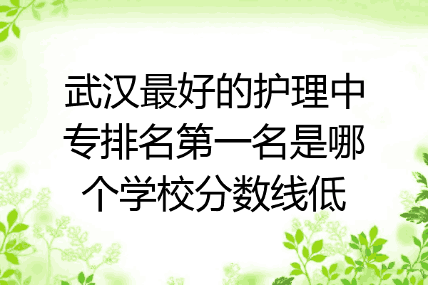 武汉最好的护理中专排名第一名是哪个学校分数线低