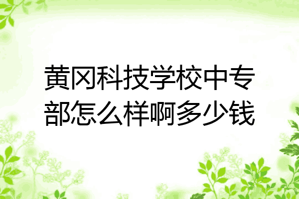 黄冈科技学校中专部怎么样啊多少钱