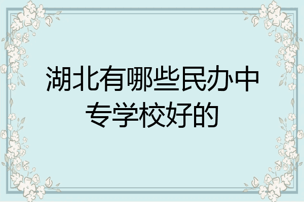 湖北有哪些民办中专学校好的