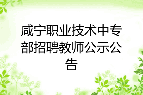 咸宁职业技术中专部招聘教师公示公告