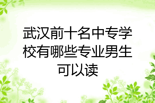 武汉前十名中专学校有哪些专业男生可以读