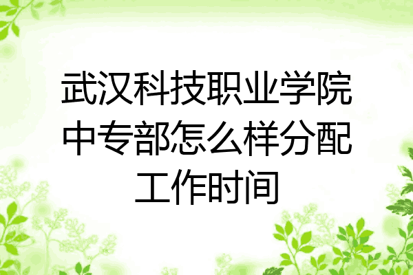 武汉科技职业学院中专部怎么样分配工作时间