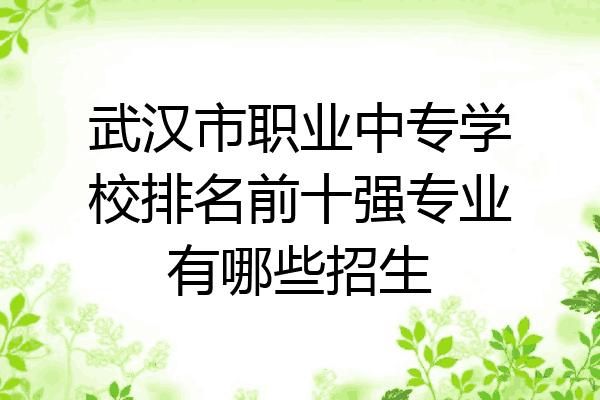 武汉市职业中专学校排名前十强专业有哪些招生