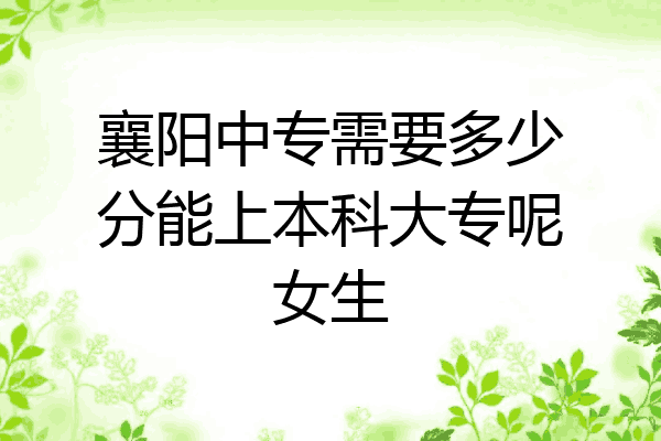 襄阳中专需要多少分能上本科大专呢女生