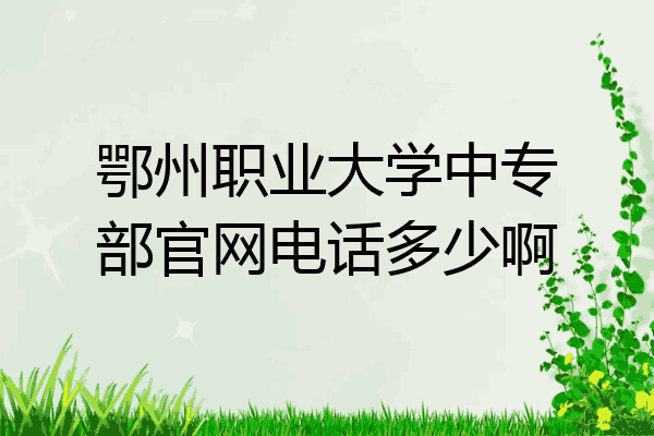 鄂州职业大学中专部官网电话多少啊