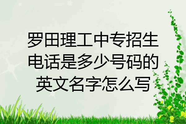 罗田理工中专招生电话是多少号码的英文名字怎么写