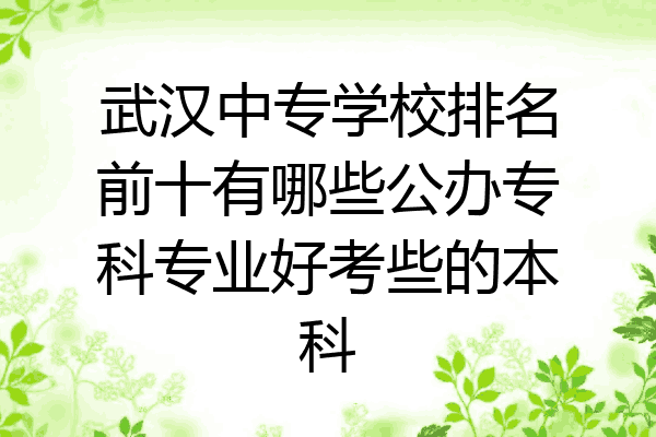 武汉中专学校排名前十有哪些公办专科专业好考些的本科
