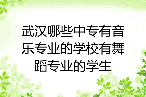 武汉哪些中专有音乐专业的学校有舞蹈专业的学生