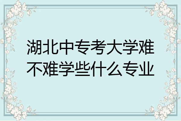 湖北中专考大学难不难学些什么专业