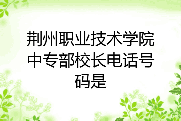 荆州职业技术学院中专部校长电话号码是