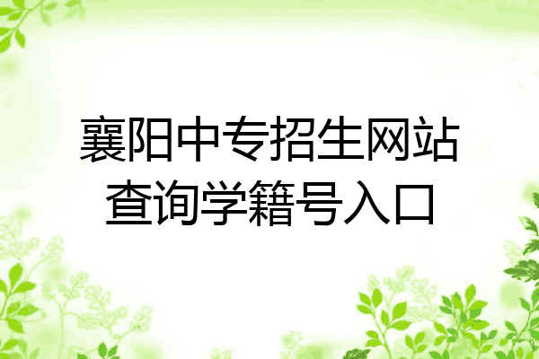 襄阳中专招生网站查询学籍号入口
