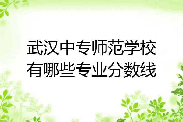 武汉中专师范学校有哪些专业分数线