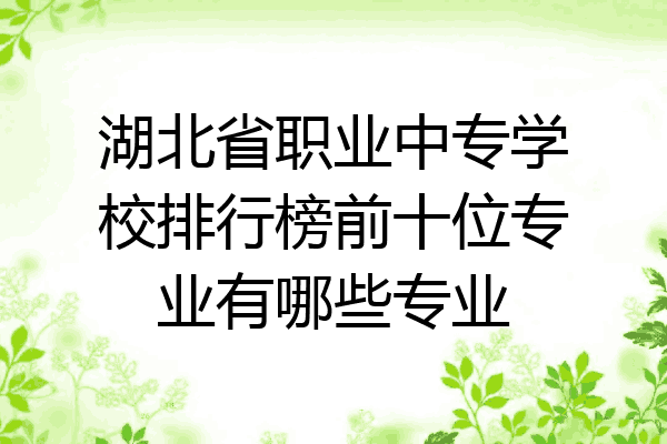 湖北省职业中专学校排行榜前十位专业有哪些专业