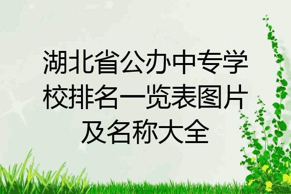 湖北省公办中专学校排名一览表图片及名称大全