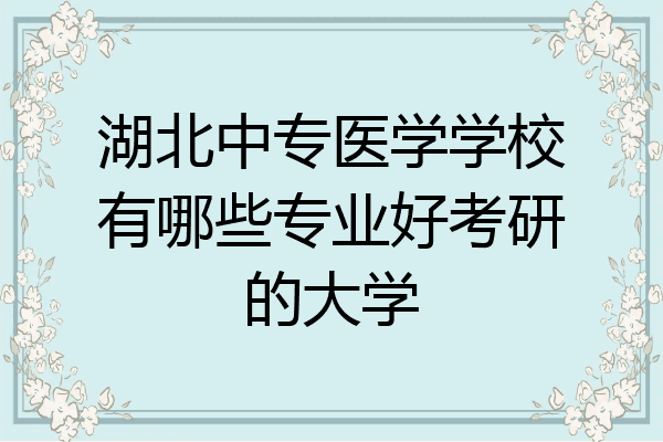 湖北中专医学学校有哪些专业好考研的大学