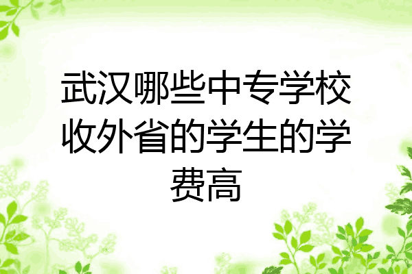 武汉哪些中专学校收外省的学生的学费高