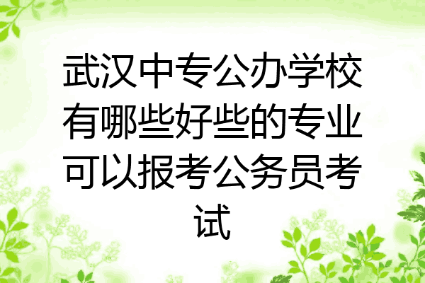 武汉中专公办学校有哪些好些的专业可以报考公务员考试