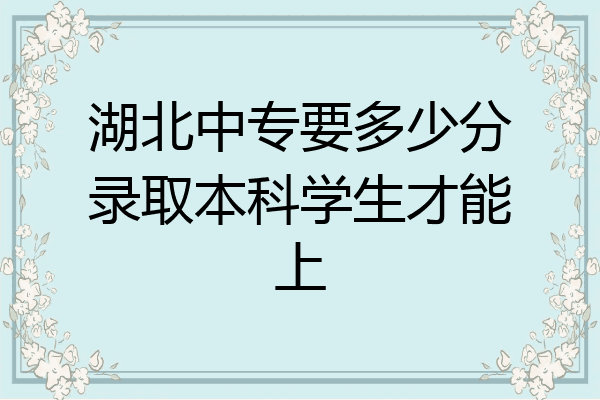 湖北中专要多少分录取本科学生才能上