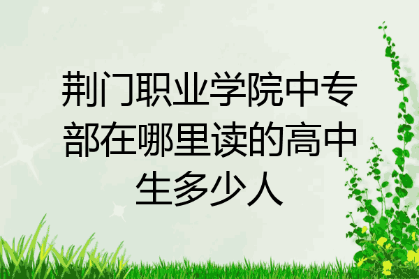 荆门职业学院中专部在哪里读的高中生多少人