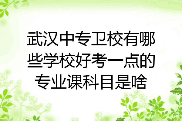 武汉中专卫校有哪些学校好考一点的专业课科目是啥