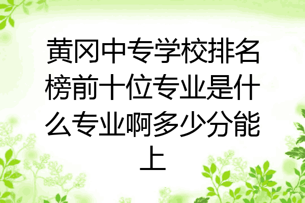 黄冈中专学校排名榜前十位专业是什么专业啊多少分能上