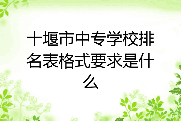 十堰市中专学校排名表格式要求是什么