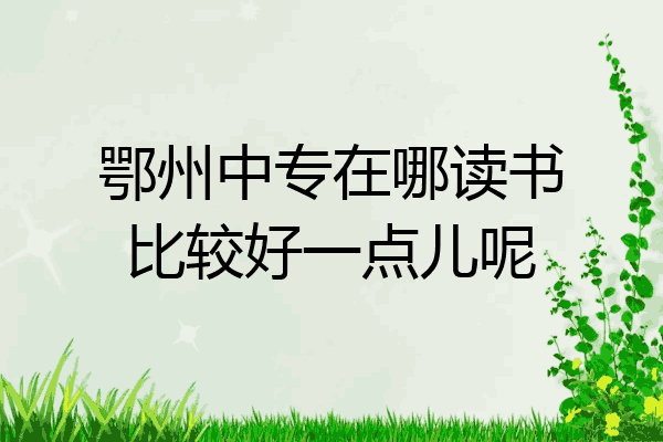 鄂州中专在哪读书比较好一点儿呢