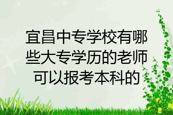宜昌中专学校有哪些大专学历的老师可以报考本科的