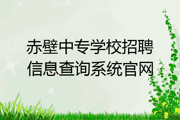 赤壁中专学校招聘信息查询系统官网