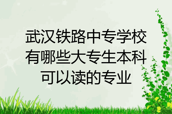 武汉铁路中专学校有哪些大专生本科可以读的专业