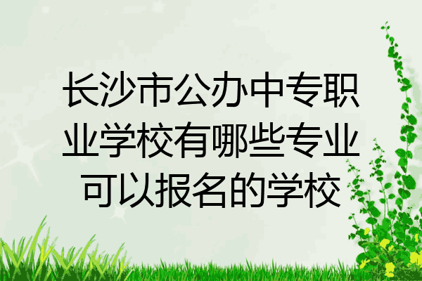 长沙市公办中专职业学校有哪些专业可以报名的学校