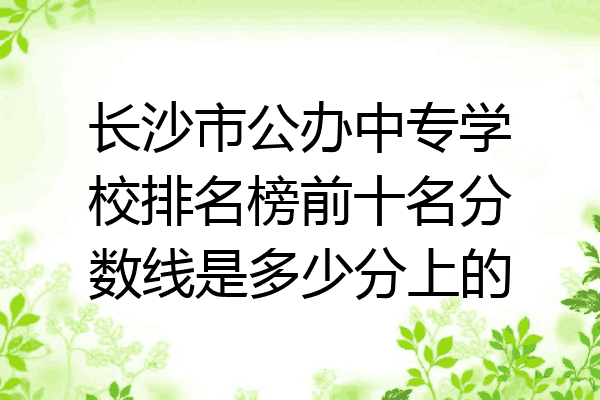 长沙市公办中专学校排名榜前十名分数线是多少分上的