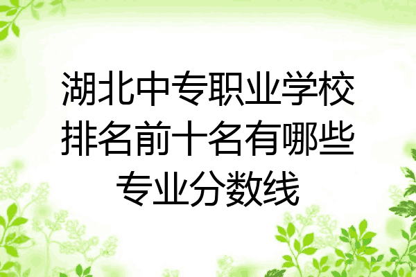 湖北中专职业学校排名前十名有哪些专业分数线