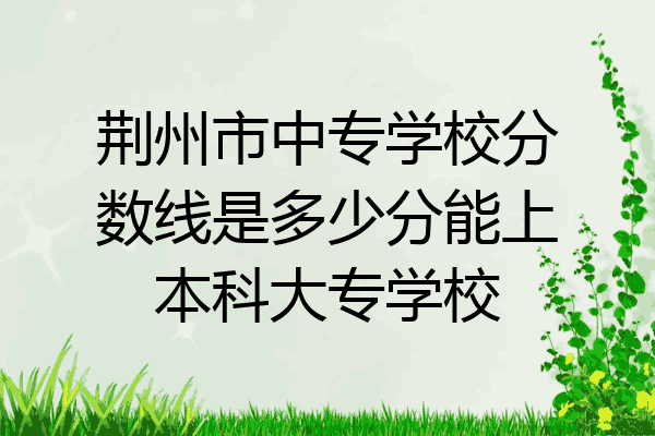 荆州市中专学校分数线是多少分能上本科大专学校
