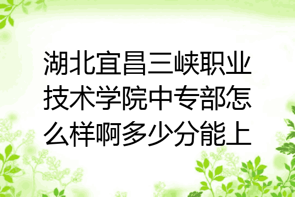 湖北宜昌三峡职业技术学院中专部怎么样啊多少分能上