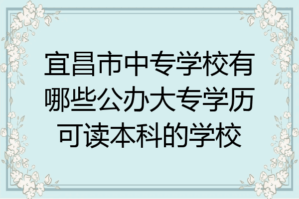 宜昌市中专学校有哪些公办大专学历可读本科的学校