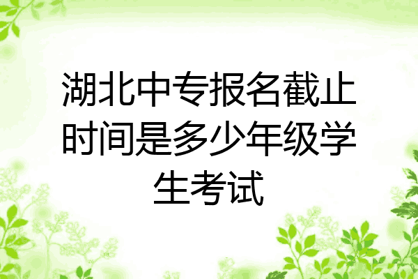 湖北中专报名截止时间是多少年级学生考试