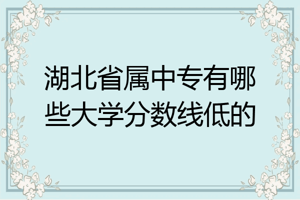 湖北省属中专有哪些大学分数线低的
