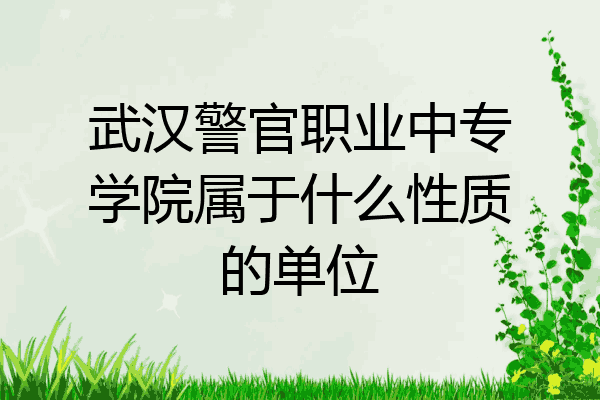 武汉警官职业中专学院属于什么性质的单位