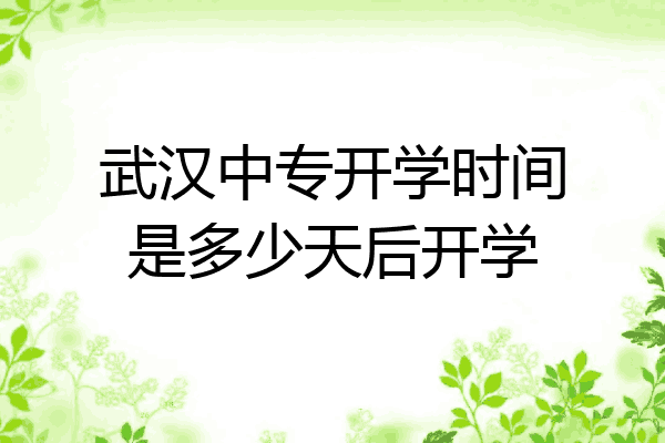 武汉中专开学时间是多少天后开学