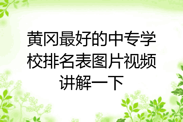 黄冈最好的中专学校排名表图片视频讲解一下