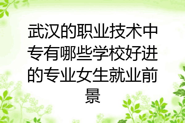 武汉的职业技术中专有哪些学校好进的专业女生就业前景