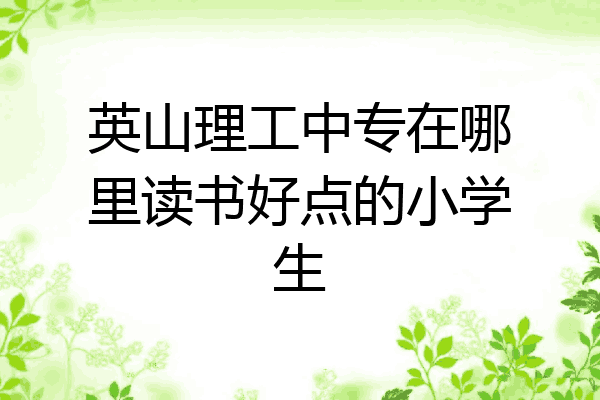 英山理工中专在哪里读书好点的小学生