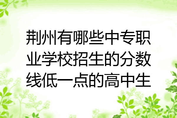 荆州有哪些中专职业学校招生的分数线低一点的高中生