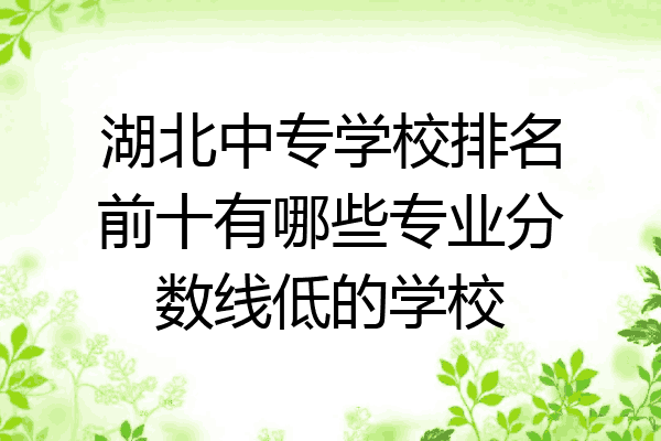 湖北中专学校排名前十有哪些专业分数线低的学校