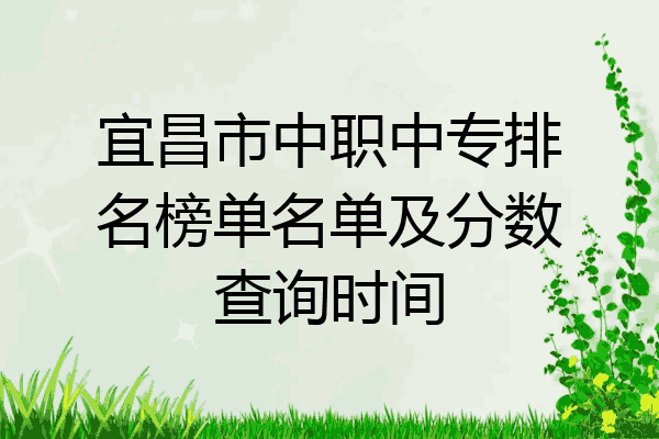 宜昌市中职中专排名榜单名单及分数查询时间