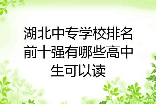 湖北中专学校排名前十强有哪些高中生可以读